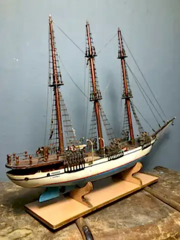 El Yapımı Büyük Ahşap Yelkenli / Gulet Maket 2