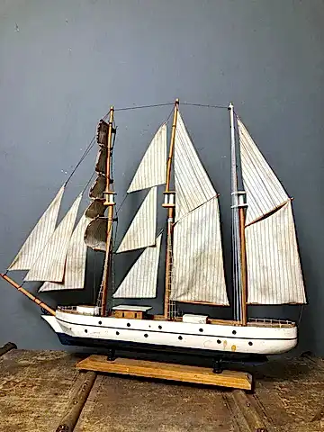 El Yapımı Büyük Ahşap Yelkenli / Gulet Maket