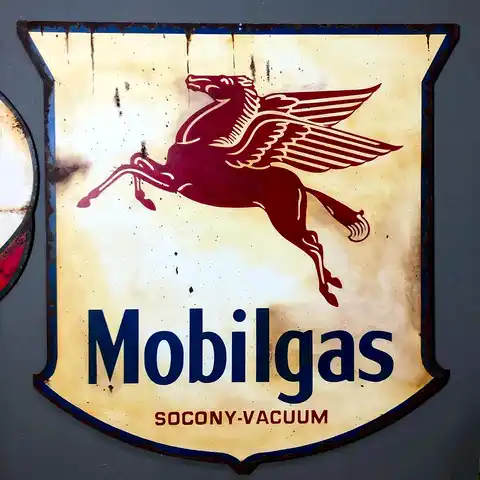 "Mobil Gas” Metal Reklam Tabela